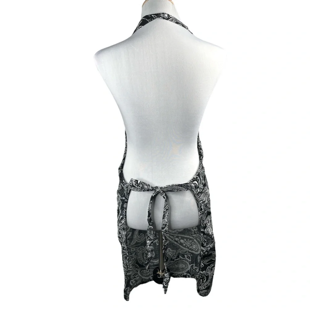 Vera Bradley Bib Apron Stellar Paisley Black White